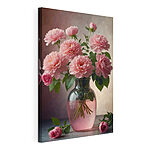 Tableaux Vase avec fleurs roses