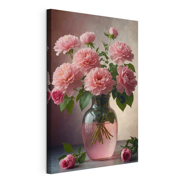 Tableaux Vase avec fleurs roses