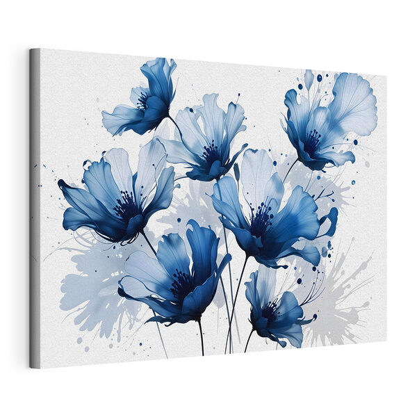 Tableaux Groupe de fleurs bleues