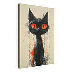 Tableaux Chat noir aux yeux rouges
