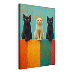 Tableaux Trois chats curieux sur un rebord