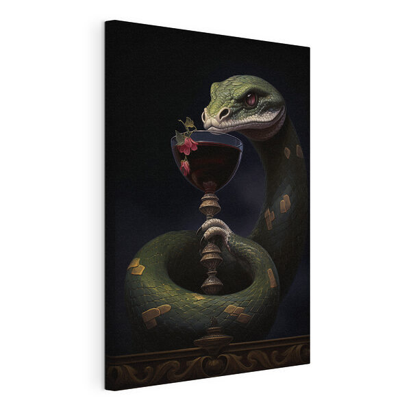 Tableaux Serpent tenant un verre de vin