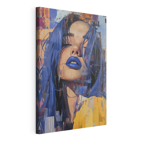 Femme aux cheveux et au rouge à lèvres bleus Tableaux Femme aux cheveux et au rouge à lèvres bleus