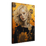 Tableaux Femme aux cheveux blonds bouclés et aux grandes boucles d'oreilles