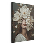 Tableaux Femme avec des fleurs autour du visage