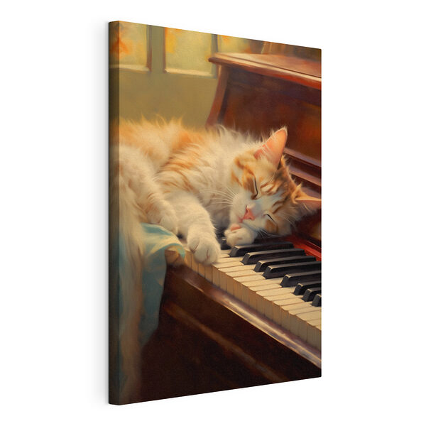 Chat dormant sur un piano Tableaux Chat dormant sur un piano