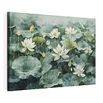 Tableaux Groupe de fleurs blanches et de feuilles vertes