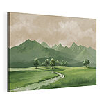 Tableaux Rivière traversant une vallée avec des arbres et des montagnes