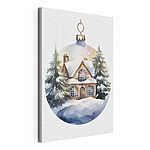 Tableaux Aquarelle d'une maison dans la neige