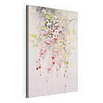 Tableaux Aquarelle de fleurs roses et de feuilles vertes
