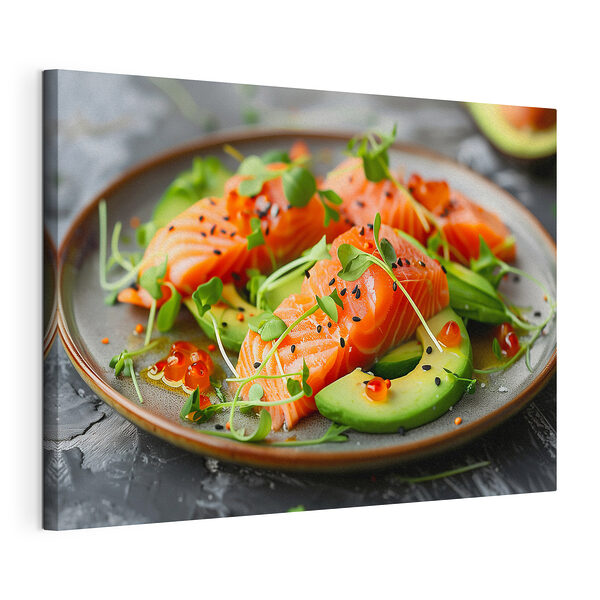 Assiette de nourriture sur une table Tableaux Assiette de nourriture sur une table