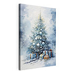 Tableaux Aquarelle d'un arbre de Noël avec des cadeaux