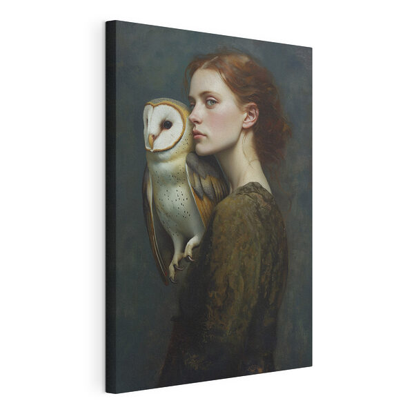 Femme tenant un hibou Tableaux Femme tenant un hibou
