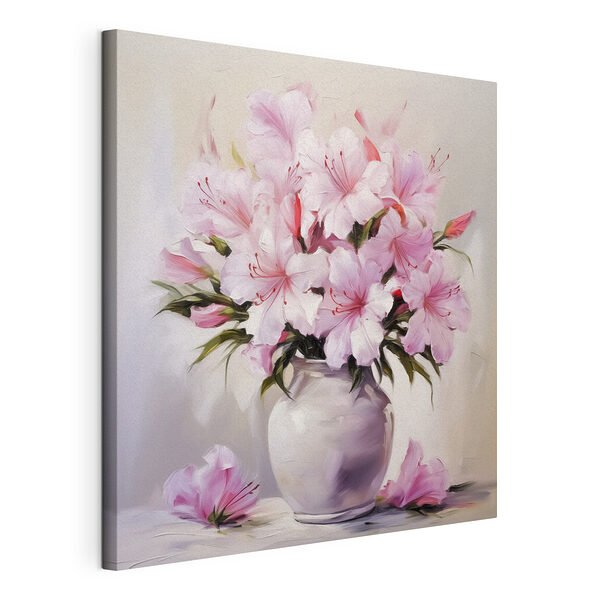 Tableaux Peinture de fleurs roses dans un vase