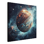 Tableaux Planète dans l'espace avec étoiles et planètes
