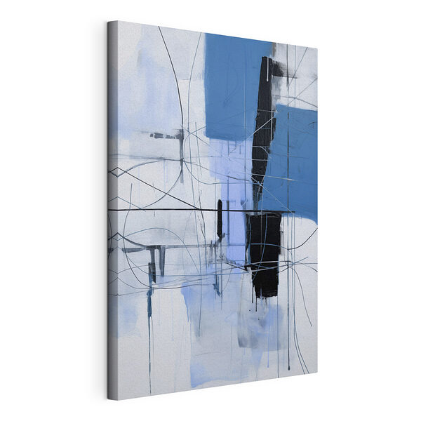 Peinture d'un carré bleu et noir Tableaux Peinture d'un carré bleu et noir