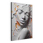 Tableaux Le visage d'une femme recouvert de peinture blanche