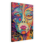 Tableaux Visage coloré avec yeux et lèvres