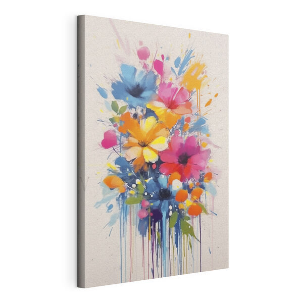 Tableaux Peinture de fleurs sur fond blanc