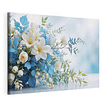 Tableaux Bouquet de fleurs blanches et bleues