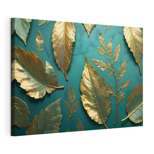 Feuilles élégantes sur un fond vibrant Tableaux Feuilles élégantes sur un fond vibrant