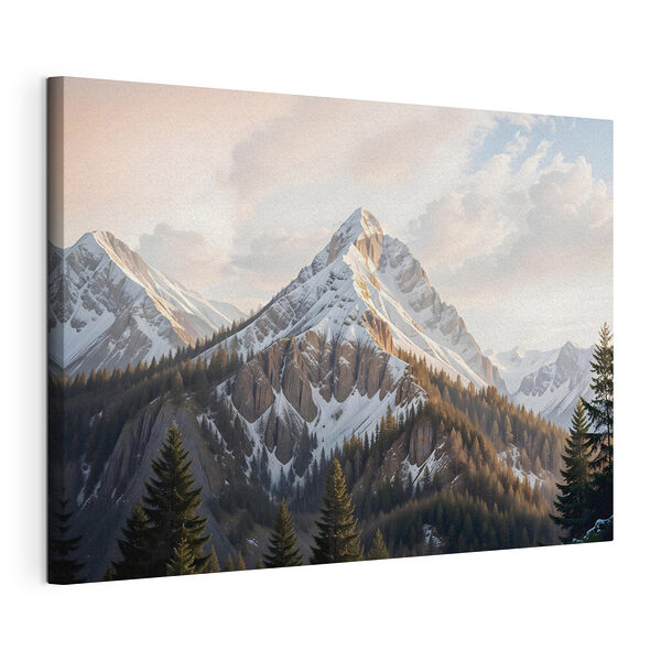Tableaux Montagne enneigée avec des arbres