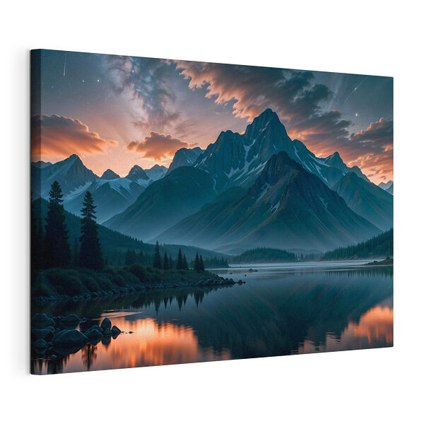 Tableaux Lac avec des montagnes en arrière-plan