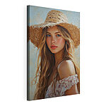 Tableaux Femme portant un chapeau de paille
