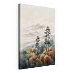 Tableaux Aquarelle d'arbres et de montagnes