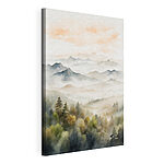 Tableaux Aquarelle de montagnes et d'arbres