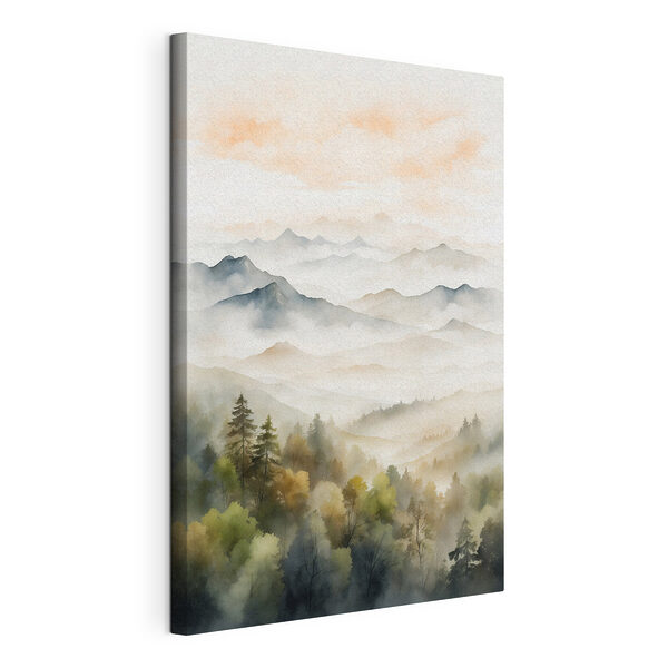 Aquarelle de montagnes et d'arbres Tableaux Aquarelle de montagnes et d'arbres