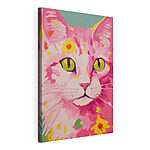 Tableaux Peinture d'un chat avec des fleurs