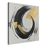 Tableaux Tourbillon abstrait de noir et de beige