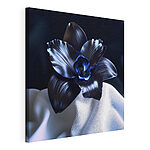 Tableaux Fleur noire sur un tissu blanc