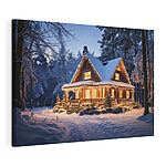 Tableaux Maison illuminée dans la neige