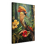 Tableaux Oiseau coloré assis sur une branche avec des fleurs