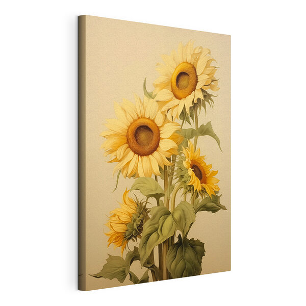 Peinture de tournesols sur fond blanc Tableaux Peinture de tournesols sur fond blanc