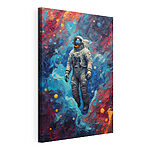 Tableaux Un astronaute dans l'espace sur fond coloré