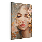 Tableaux Femme avec des fleurs autour du visage
