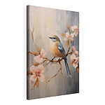 Tableaux Oiseau sur une branche avec des fleurs