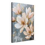 Tableaux Peinture de fleurs sur fond bleu
