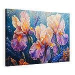 Tableaux Peinture de fleurs aux pétales jaunes et violets