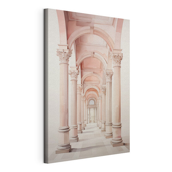 Tableaux Long couloir avec colonnes