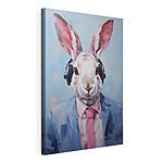 Tableaux Lapin portant des écouteurs et un costume