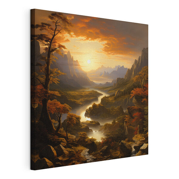 Tableaux Rivière traversant une vallée