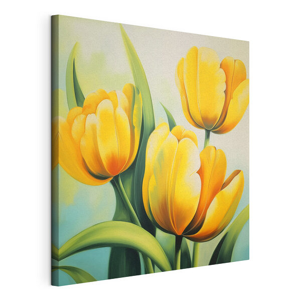 Peinture de tulipes jaunes Tableaux Peinture de tulipes jaunes