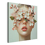 Tableaux Femme avec des fleurs sur le visage