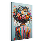 Tableaux Peinture d'une femme avec des fleurs sur la tête