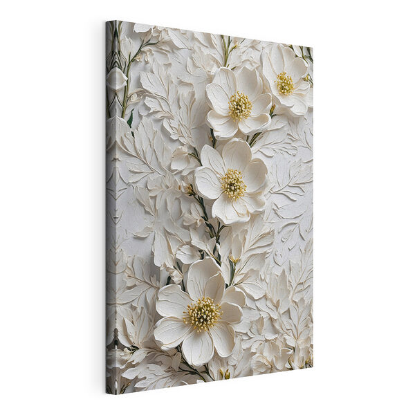 Fleurs blanches sur une surface blanche Tableaux Fleurs blanches sur une surface blanche