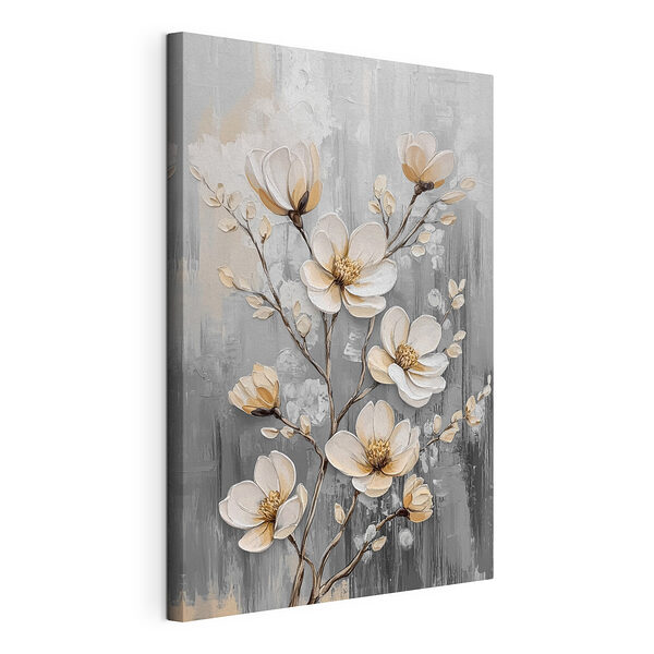Peinture de fleurs sur fond gris Tableaux Peinture de fleurs sur fond gris